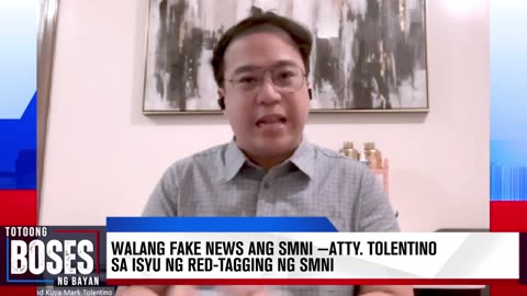Walang fake news ang SMNI —Atty. Tolentino sa isyu ng red-tagging ng SMNI