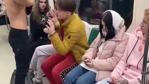 American subway prank 🔥 Girl's Reaction 😜😂 #shorts