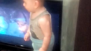 Little boy dances well