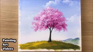 Cherry blossom painting / Acrylic / Spring