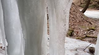 Majestic frozen waterfall is truly awe-inspiring