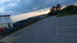 Drone footage in car park