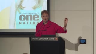 Pauline Hanson speaks against the Voice to Parliament