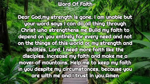 Word Of Faith To Lift Up Your Spirit