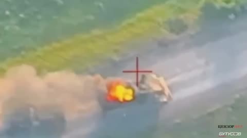 Russian Engineering Vehicle Trying to Outrun Fire