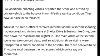 MASS SHOOTING MEMPHIS: 1 Dead & 5 In Critical Condition, Total 11 People Shot At Memphis Bar Sunday