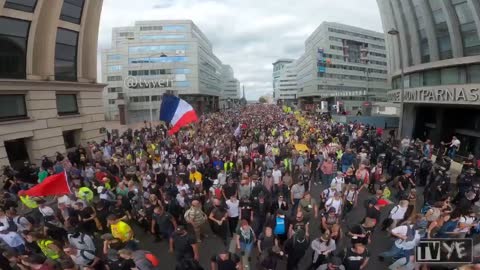 Paris, France: Sept. 11, 2021 Vaccine Passport protests