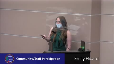 Emily Hibard speaks at a Los Alamitos School Board Meeting