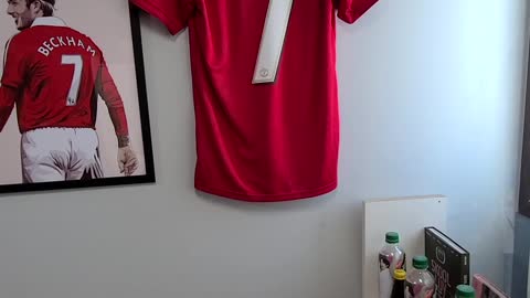 Manchester United fan's room.