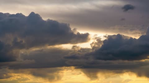 Cloudy sky at sunset, time lapse