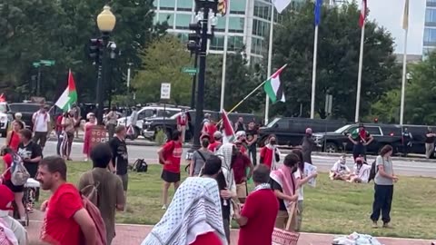 violent pro-Hamas, terrorists burn US flag