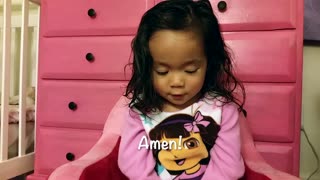 Adorable toddler Prayer prays the Lord's prayer, so sweet!