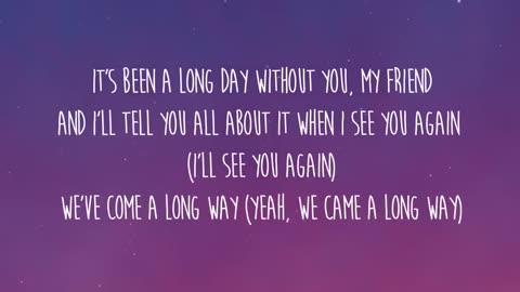 Wiz khalifa - See you again (lyrics)