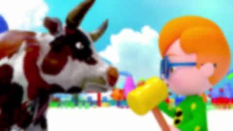 BABY CATCHING WILD COW | Animals Cartoon | Pretend Play