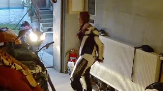 Woman Gets Stuck in Motorcycle Gear