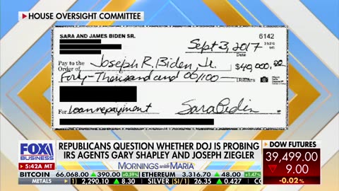James Comer Brings Receipts To Interview, Shows Host Checks Made Out To Biden