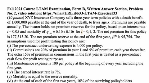 Exam LTAM exercise for April 24, 2022