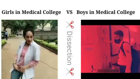 Girl's in Medical College VS Boys in Medical College Funny video || Girls vs boys