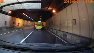 Road Racers Bring Tunnel Traffic to a Stop