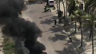 incendio de taxi en bocagrande