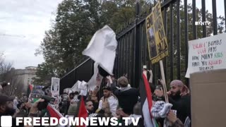 BREAKING: Pro-Palestine protesters chant “F**k Joe Biden” outside of the White House 🤣😂