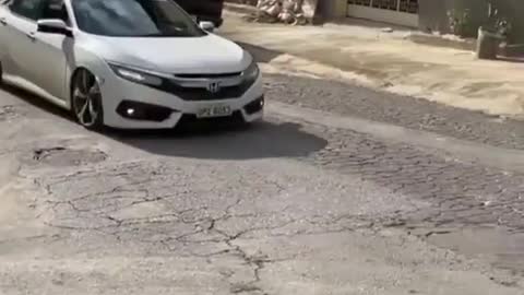 Honda Civic lowered with loud sound