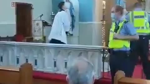 Irish police enters church during mass in Ahtlone, Ireland
