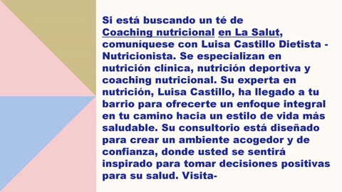 El mejor Coaching nutricional en La Salut