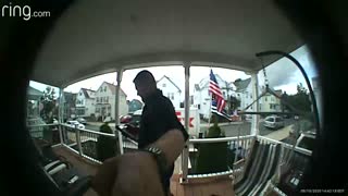 Fedex driver salutes the Flag