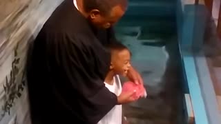 Kid Decides To Baptize Himself After Too Excited