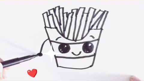 How to Draw French fries easy for kids