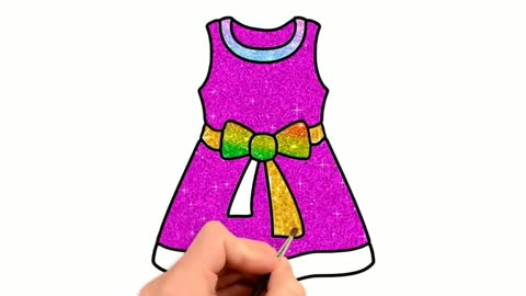 Drawing and Coloring for Kids - How to Draw Girl Dress