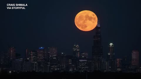 Sturgeon Moon 2022: Timelapse video shows August supermoon behind Chicago skyline