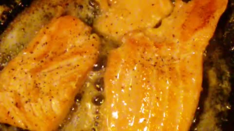 Salmon Frying In Butter