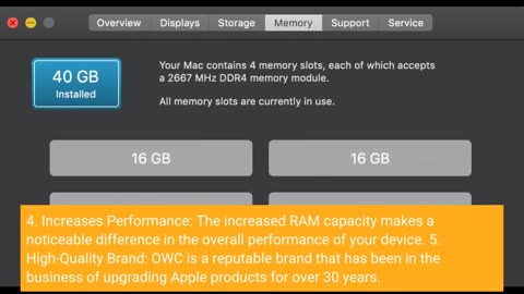 OWC 32GB (2 x 16GB) PC21300 #DDR4 2666MHz-Overview