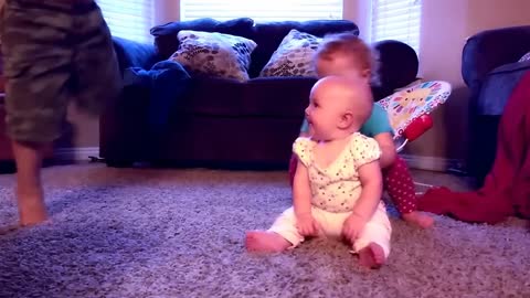 Baby Laughing Hysterically at Siblings