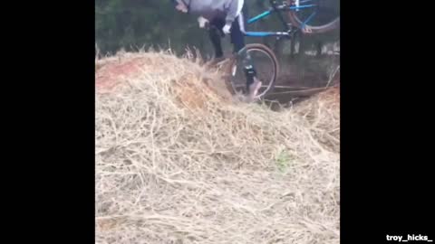 Bike ramp crotch hit faceplant