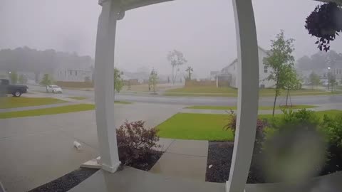 Lightning Bolt Caught on Doorbell Camera