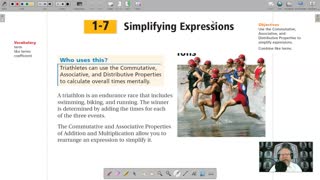 Algebra 1 - Chapter 1, Lesson 7 - Simplifying Expressions