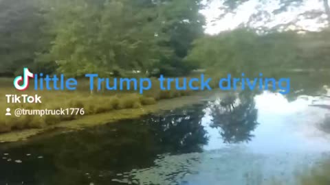 Trump truck Jr driving