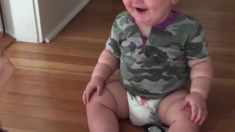 Baby Laughing Hysterically at Mom's Sunglasses