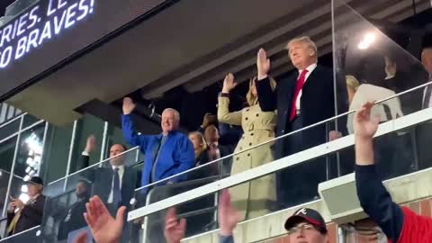 President Trump, Melania, Mark Meadows & Dan Scavino at the World Series