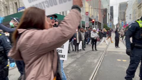 Melbourne rally protesters and polices