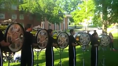 Blue Devils 2014 Drumline Warm Up in Warrensberg Missouri 2