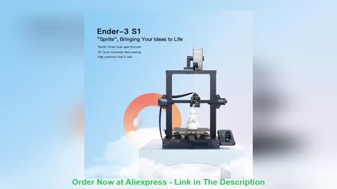 ❄️ CREALITY Ender3 S1 3D Printer Dual-Gear Extruder Dual Z-Axis 32Bit Silent High-Precision CR Touch