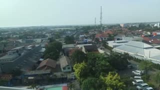 city ​​view above the building