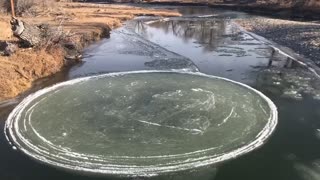 Interesting Floating Ice Disc Formation