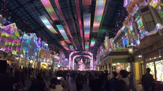 Tokyo Disneyland Main Street Projection Show Christmas 2018