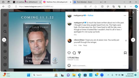 Matthew Perry Died Very Suddenly - Loss Is Felt on Both Sides - Be Kind