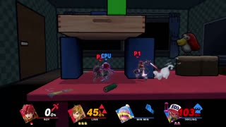 Roy and Link vs Min Min and Inkling on Gamer (Super Smash Bros Ultimate)